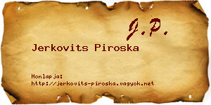 Jerkovits Piroska névjegykártya