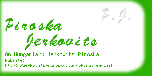 piroska jerkovits business card